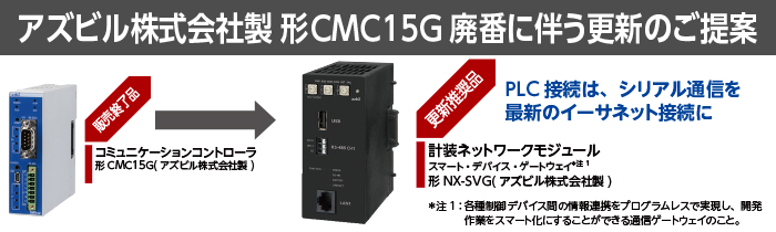 アズビル株式会社製形CMC15G 廃番に伴う更新のご提案